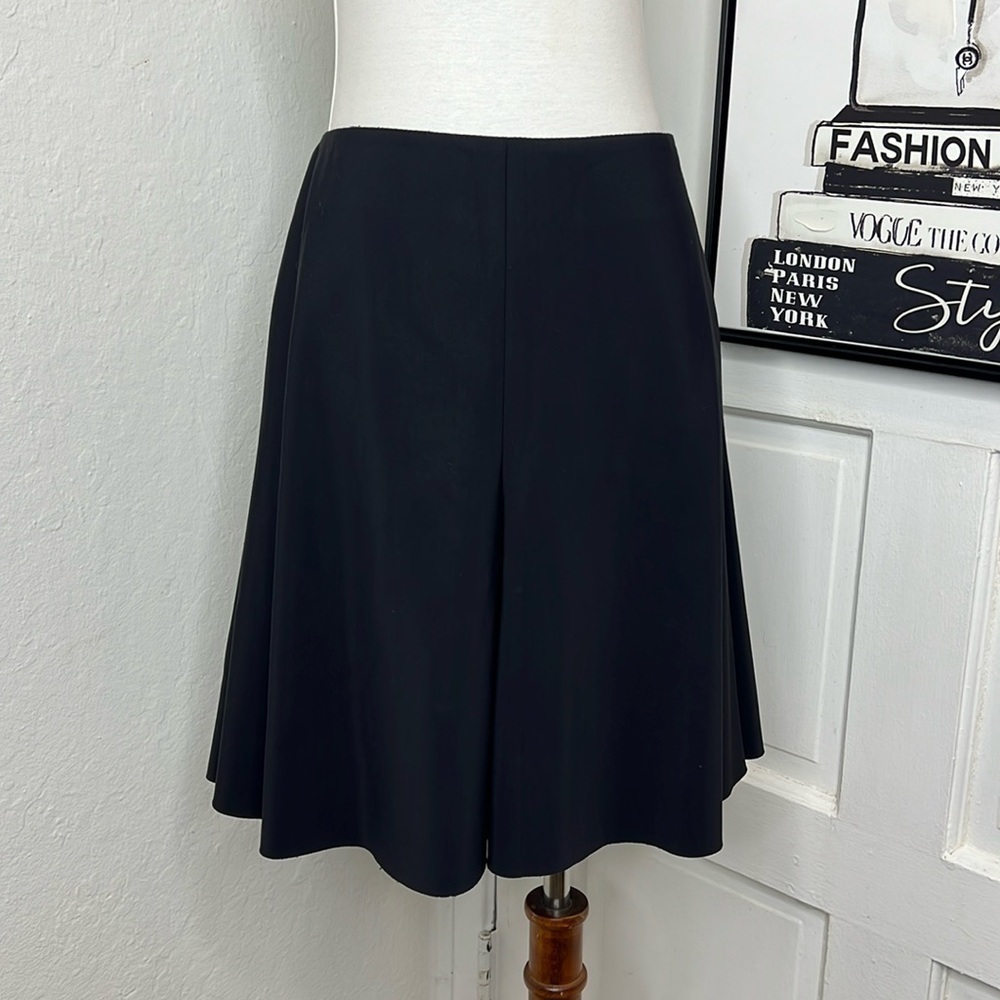 Akris Punto Black Pleat Front Mini Skirt Size 8US